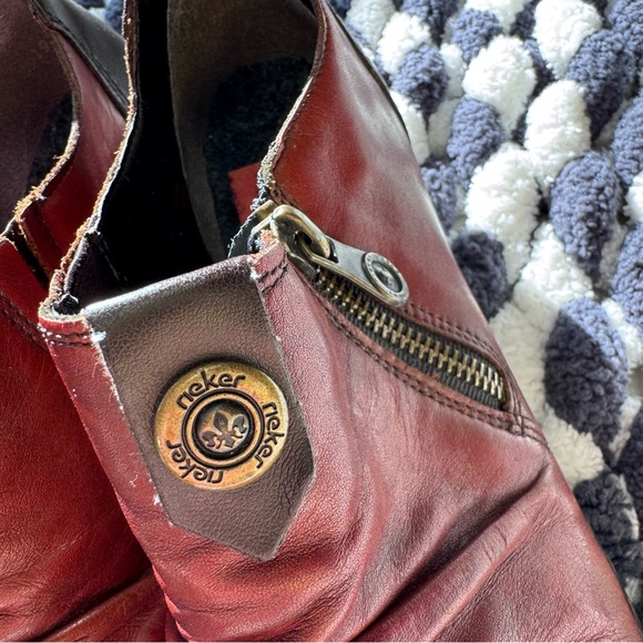 Rieker Red and Brown Women's mules - Picture 3 of 7